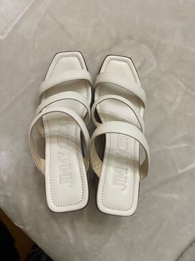 Jimmy Choo Ivory Multi-Strap Square-Toe Sandals